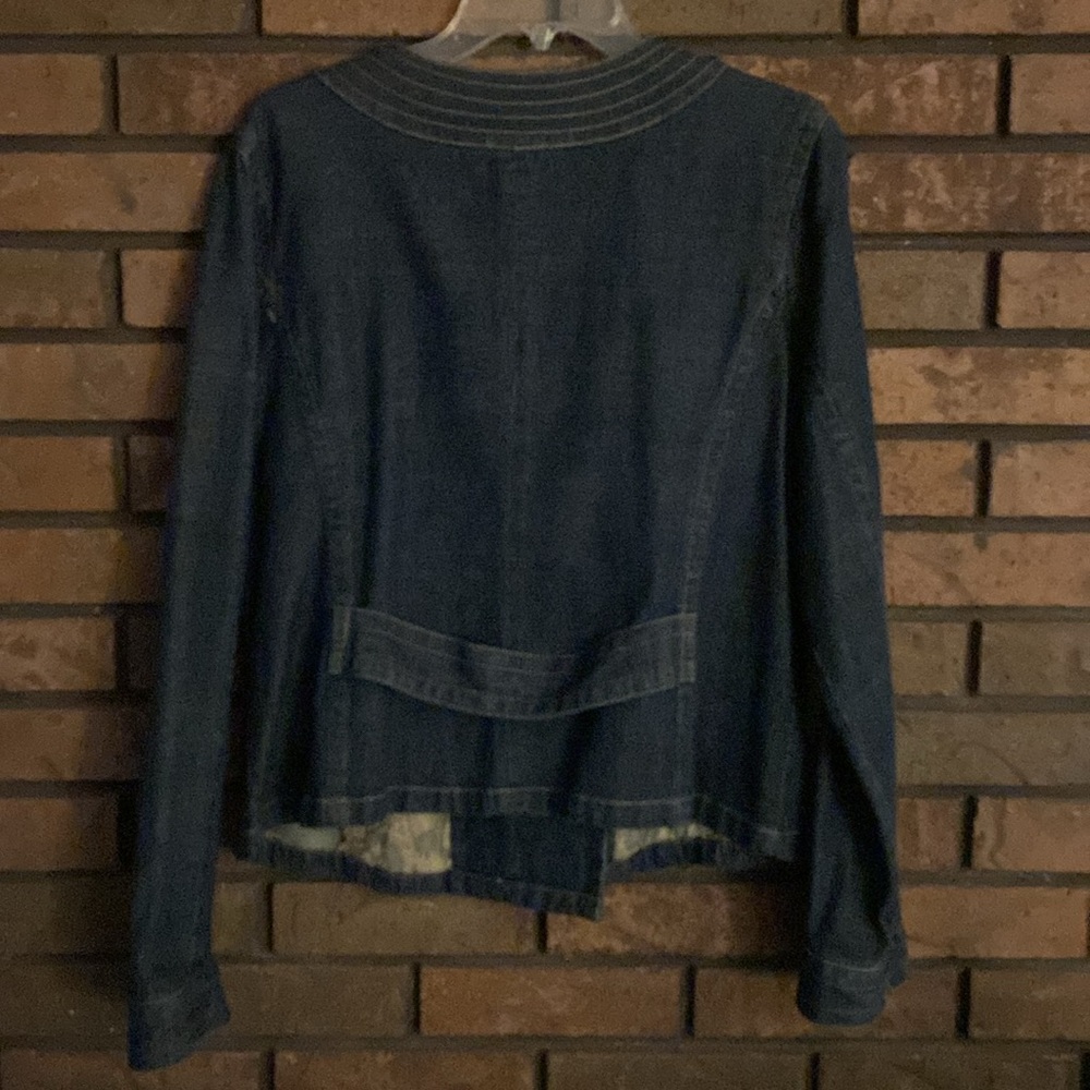 Sonoma XL Double Breasted Denim Jacket Dark Wash Belted Back Womens - Picture 8 of 11